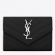 Saint Laurent Cassandre Small Envelope Wallet in Noir Matelasse Leather