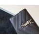 Saint Laurent Cassandre Small Envelope Wallet in Noir Matelasse Leather