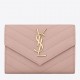 Saint Laurent Cassandre Small Envelope Wallet in Pink Matelasse Leather