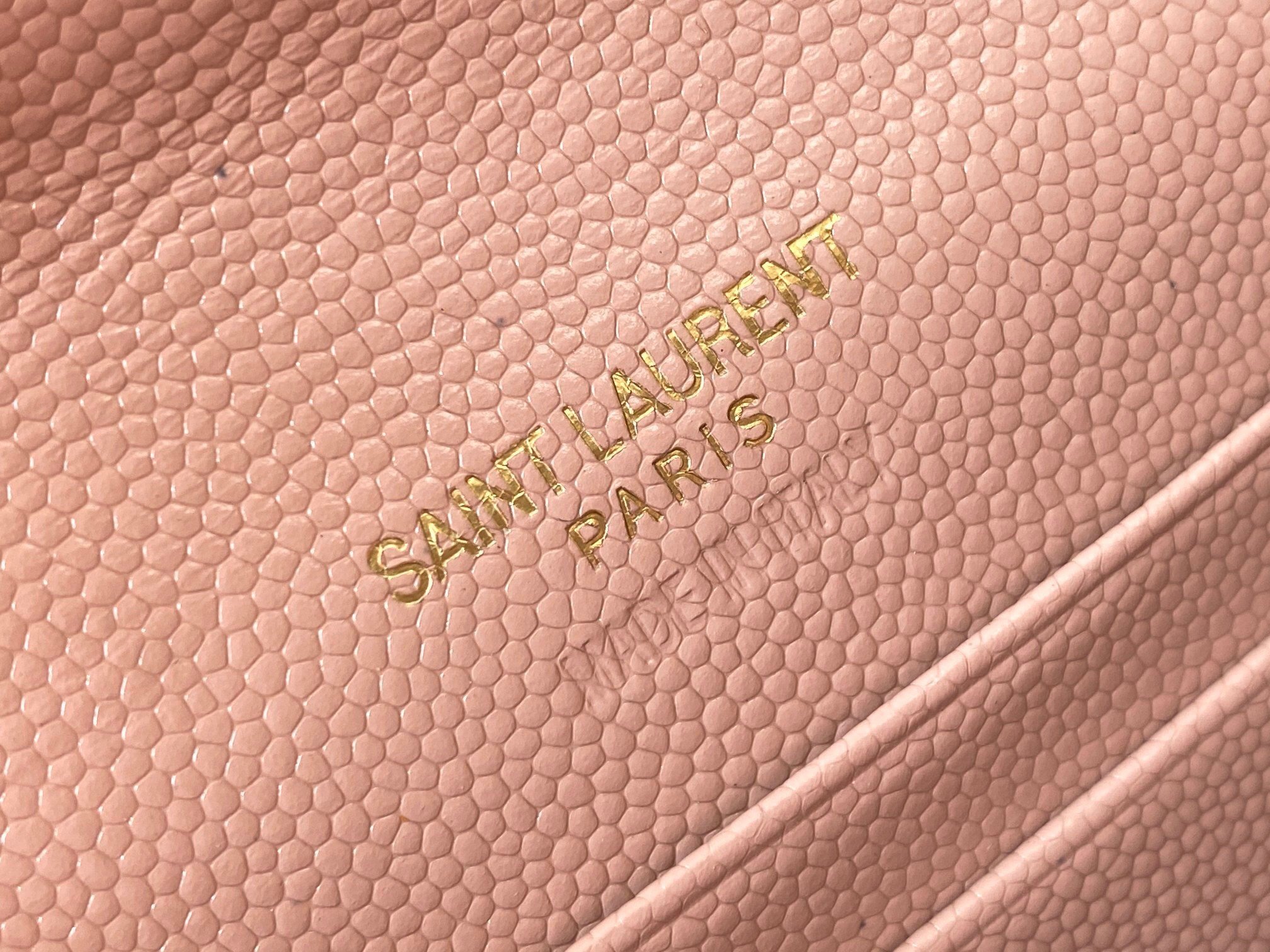 Saint Laurent Cassandre Small Envelope Wallet in Pink Matelasse Leather