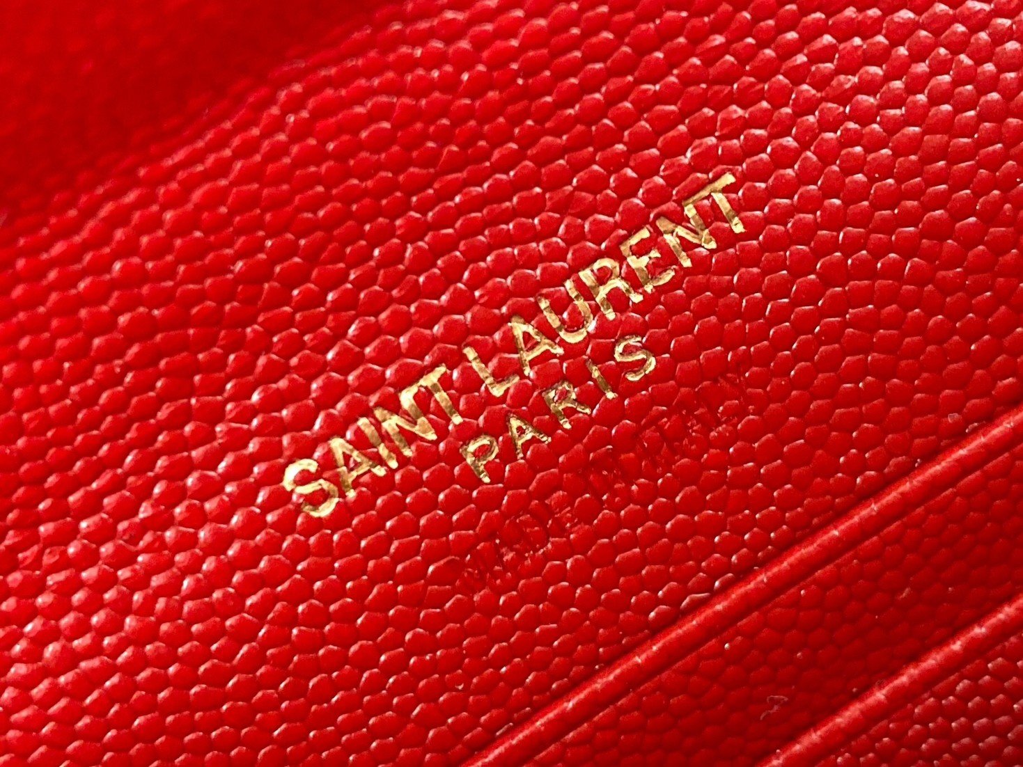 Saint Laurent Cassandre Small Envelope Wallet in Red Matelasse Leather