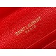 Saint Laurent Cassandre Small Envelope Wallet in Red Matelasse Leather