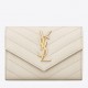 Saint Laurent Cassandre Small Envelope Wallet in White Matelasse Leather