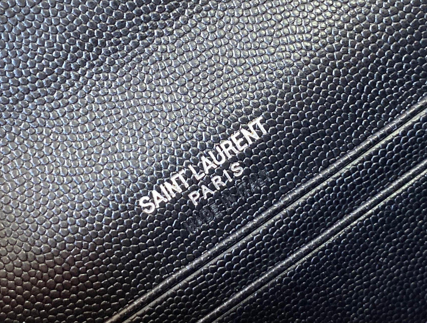 Saint Laurent Cassandre Small Envelope All Black Wallet in Matelasse Leather