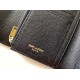 Saint Laurent Cassandre Tri-fold Wallet in Black Matelasse Leather