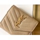 Saint Laurent Cassandre Tri-fold Wallet in Beige Matelasse Leather