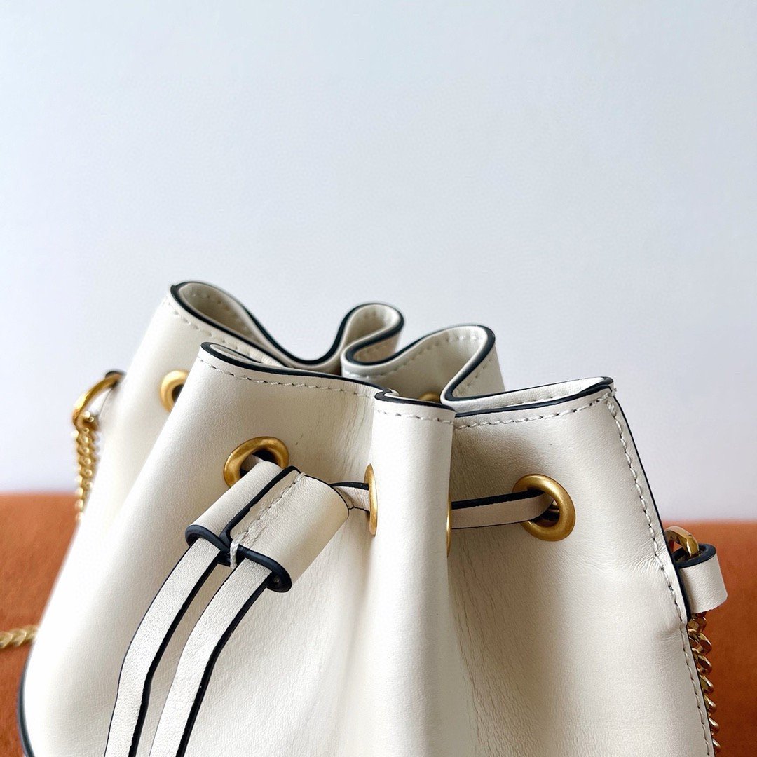 Valentino VLogo Signature Mini Bucket Bag in White Leather