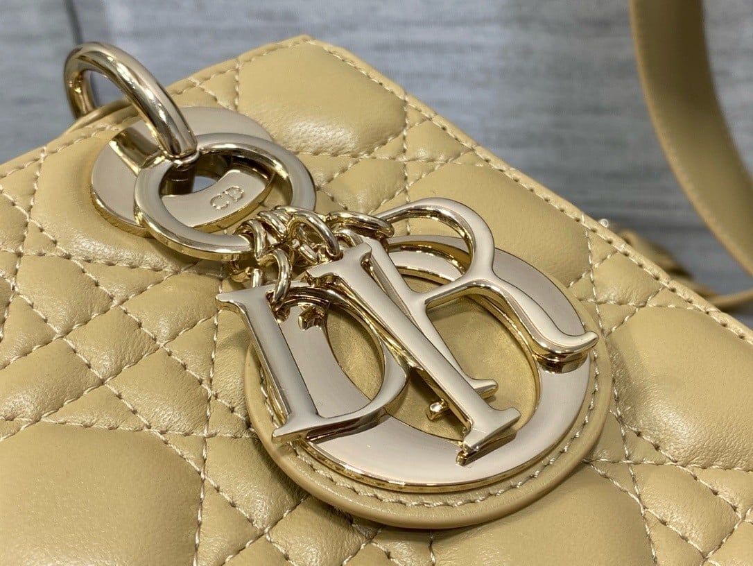 Dior Small Lady Dior My ABCDior Bag in Pastel Yellow Lambskin