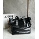 Loewe Fold Shopper Bag in Black Paper Calfskin