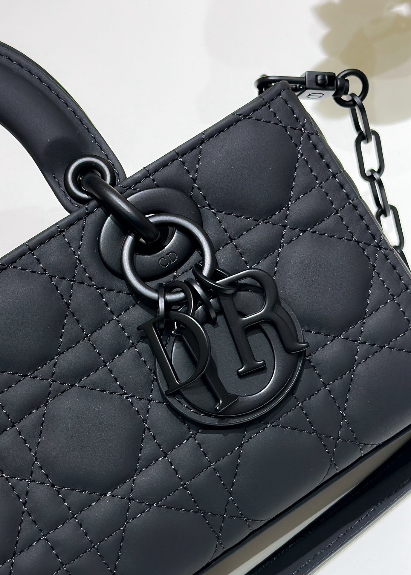 Dior Lady D-Joy Small Bag in Black Ultramatte Calfskin