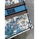 Dior Large Book Tote Bag in White and Blue Toile de Jouy Mexico Embroidery