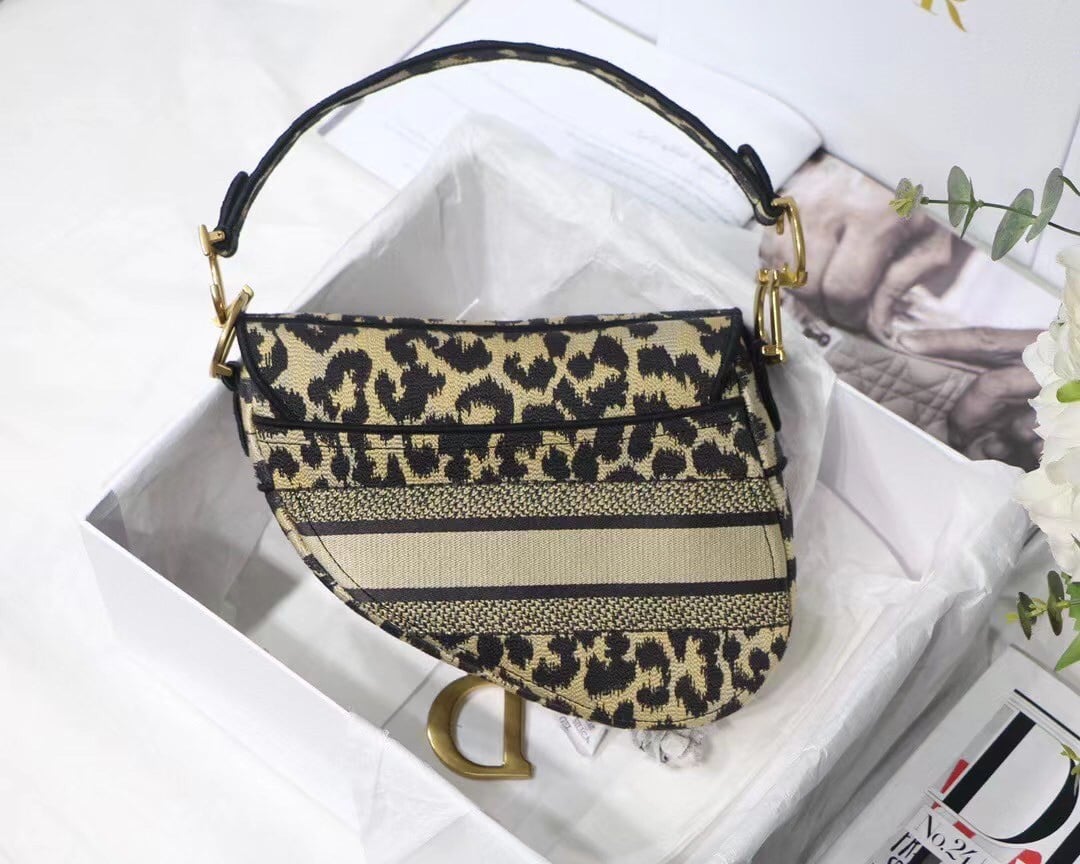 Dior Saddle Bag In Beige Multicolor Mizza Embroidery