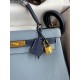 Hermes HSS Kelly 32 Bicolor Bag in Blue Lin and Blue Clemence Leather