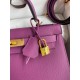 Hermes Kelly Sellier 32 Handmade Bag in Anemone Epsom Calfskin