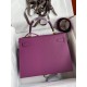 Hermes Kelly Sellier 32 Handmade Bag in Anemone Epsom Calfskin