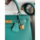 Hermes Kelly Sellier 32 Handmade Bag in Malachite Epsom Calfskin