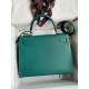 Hermes Kelly Sellier 32 Handmade Bag in Malachite Epsom Calfskin