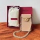 Valentino Loco Phone Case in Beige Leather with Chain