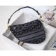 Dior Saddle Bag In Grey Mizza Embroidery