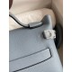 Hermes 24/24 Mini 21 Handmade Bag in Blue Lin Evercolor Leather