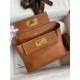 Hermes 24/24 Mini 21 Handmade Bag in Gold Evercolor Leather