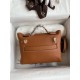 Hermes 24/24 Mini 21 Handmade Bag in Gold Evercolor Leather