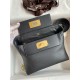 Hermes 24/24 Mini 21 Handmade Bag in Black Evercolor Leather