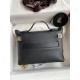 Hermes 24/24 Mini 21 Handmade Bag in Black Evercolor Leather