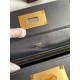 Hermes 24/24 Mini 21 Handmade Bag in Black Evercolor Leather