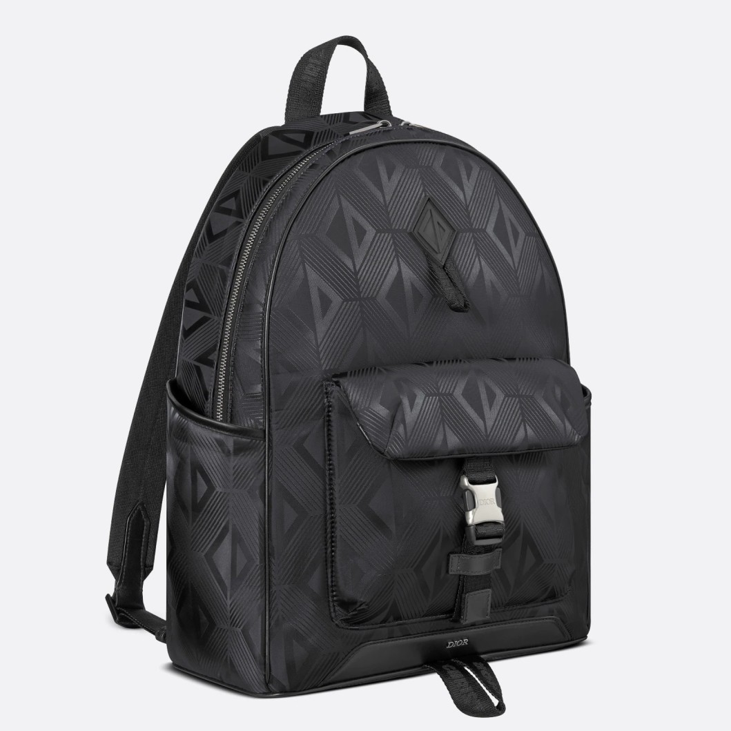 Dior Explorer Backpack In Black CD Diamond Mirage Ski Capsule Nylon