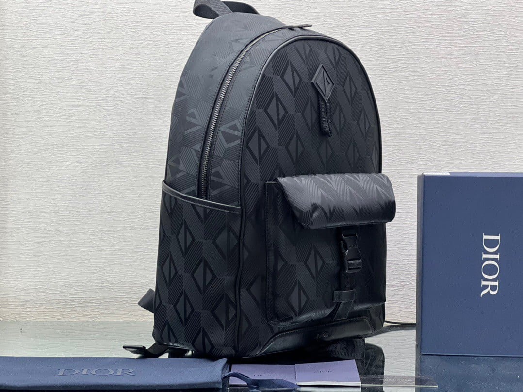 Dior Explorer Backpack In Black CD Diamond Mirage Ski Capsule Nylon