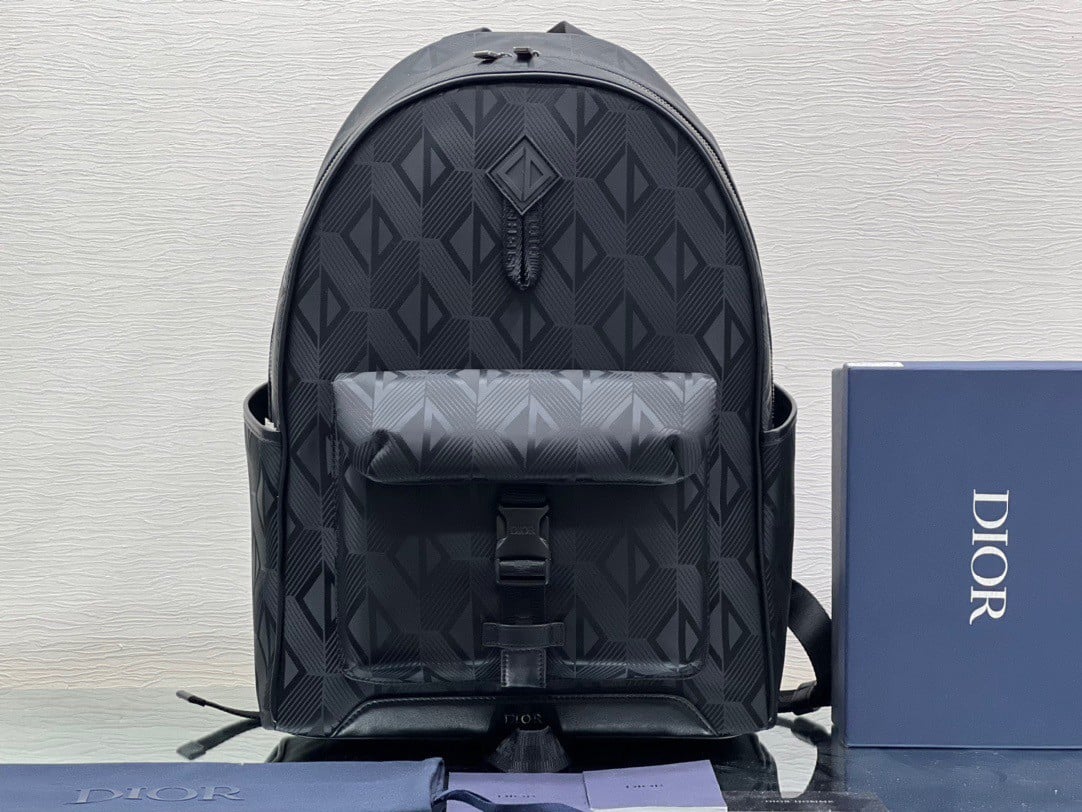 Dior Explorer Backpack In Black CD Diamond Mirage Ski Capsule Nylon