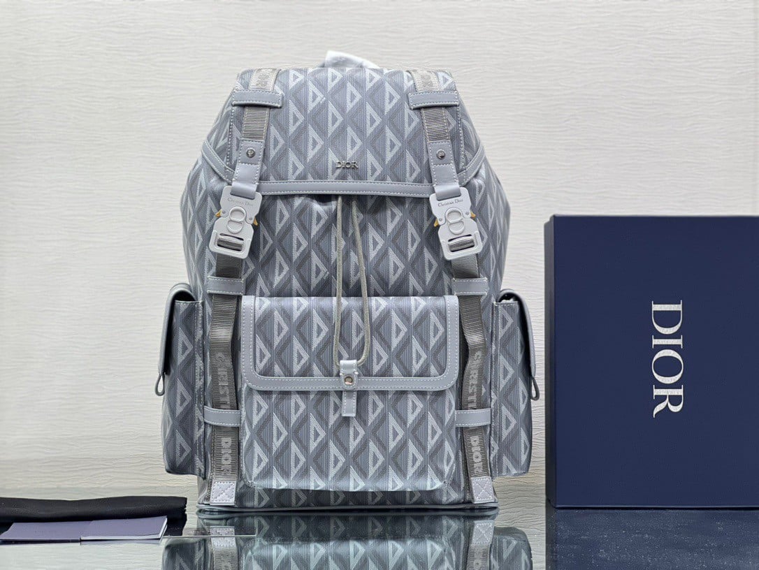 Dior Hit the Road Backpack In Gray CD Diamond Canvas