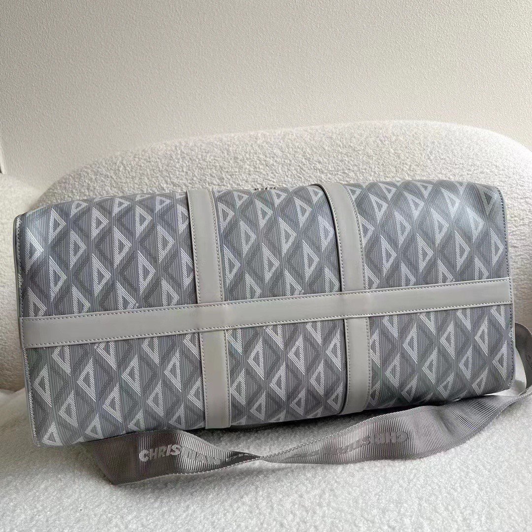 Dior Lingot 50 Duffle Bag In Gray CD Diamond Canvas