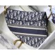 Dior Saddle Bag In Blue Dior Oblique Embroidery