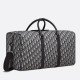 Dior Lingot 50 Duffle Bag In Black Oblique Jacquard