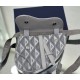 Dior Men's Mini Saddle Bag In Gray CD Diamond Canvas