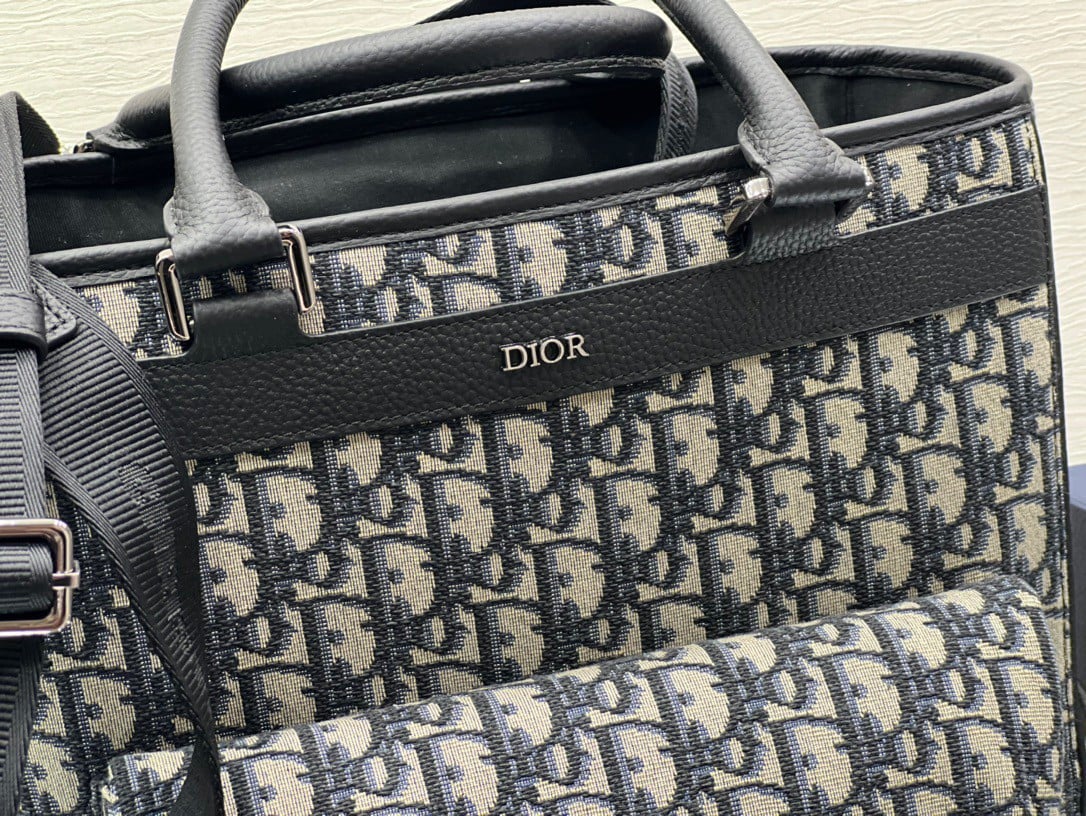 Dior Explorer Tote Bag Beige and Black Dior Oblique Jacquard