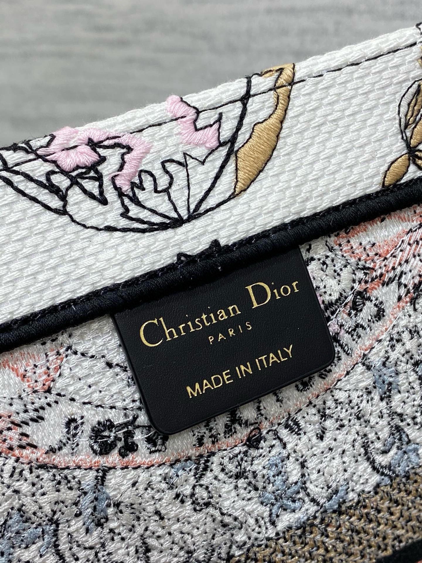 Dior Medium Book Tote Bag in Butterfly Around The World Embroidery