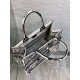 Dior Medium Book Tote Bag in Black and White Butterfly Bandana Embroidery