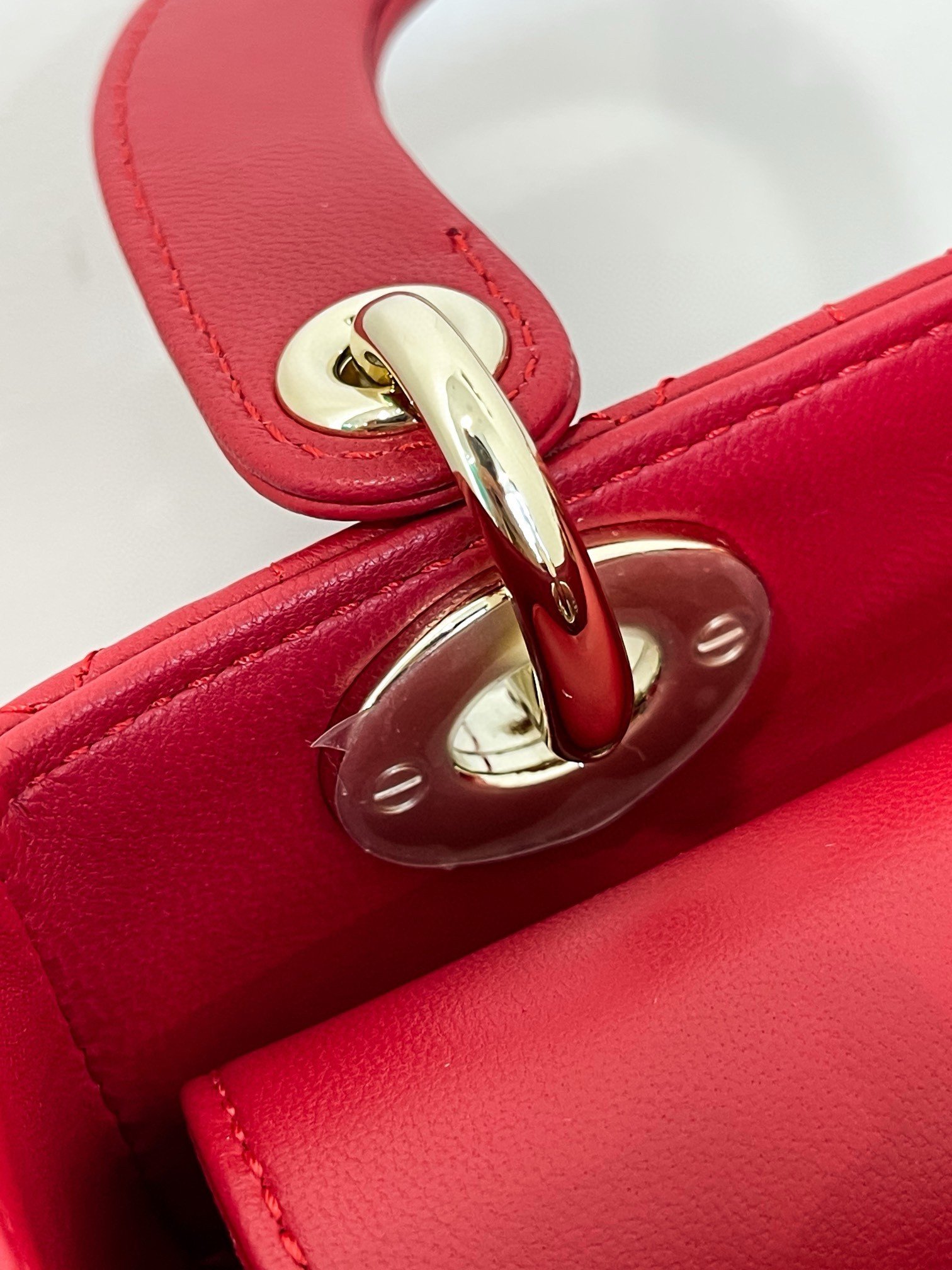 Dior Small Lady Dior My ABCDior Bag in Red Lambskin