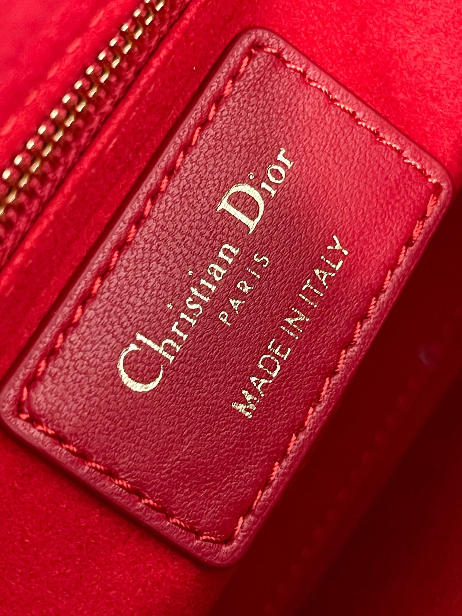 Dior Small Lady Dior My ABCDior Bag in Red Lambskin