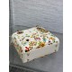 Dior Lady Dior Mini Bag in White Calfskin with Multicolor Small Flowers