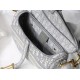 Dior Saddle Bag In Grey Dior Oblique Embroidery