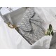 Dior Saddle Bag In Grey Dior Oblique Embroidery