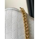 Saint Laurent Gaby Zipped Pouch in White Quilted Lambskin