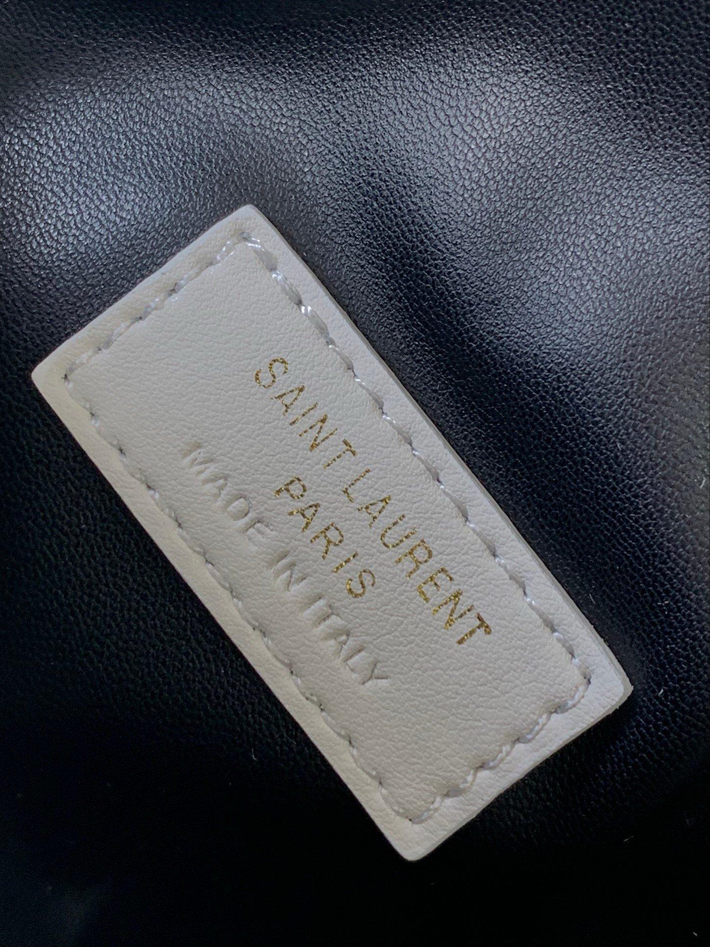 Saint Laurent Gaby Zipped Pouch in White Quilted Lambskin