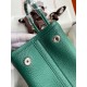 Hermes Garden Party 30 Handmade Bag in Malachite Clemence Leather