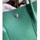 Hermes Garden Party 30 Handmade Bag in Malachite Clemence Leather