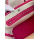 Hermes Garden Party 30 Handmade Bag in Rose Red Clemence Leather